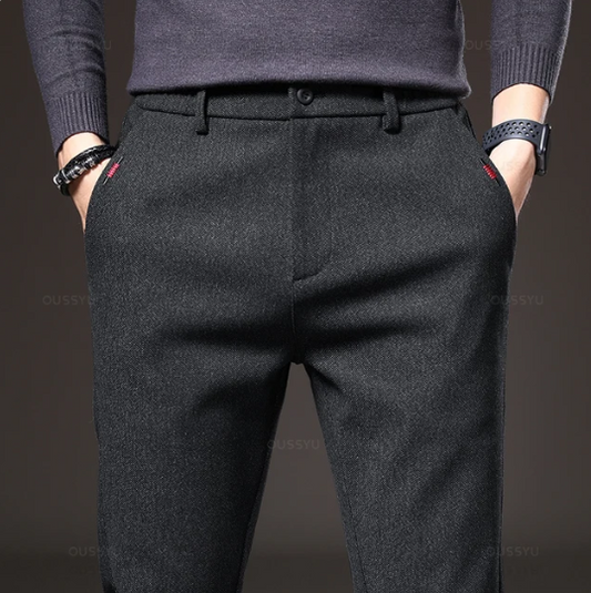 Pantalones casuales de tela cepillada para hombre